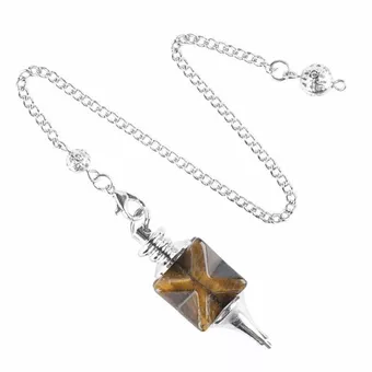Pêndulo de adivinhação Olho de Tigre Merkaba