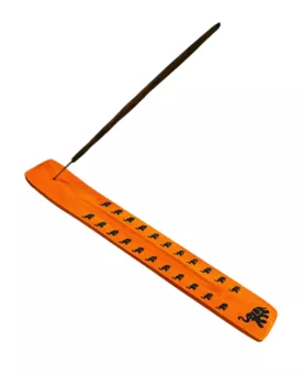 Porta-incenso de madeira Mango Ski vermelho e elefante 26 cm x 10