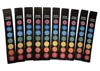 Suporte de madeira para incenso de esqui 7 Chakras x10