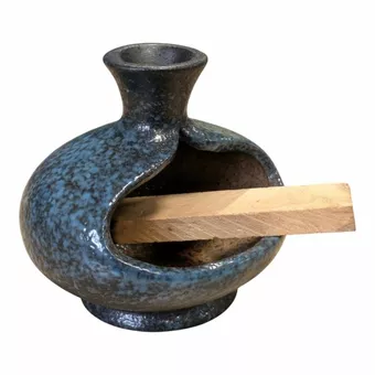 Queimador de defumação de cerâmica azul escuro