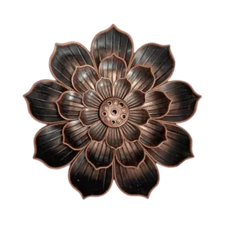 Porta-incenso de metal com flor de lótus grande 8,5 cm