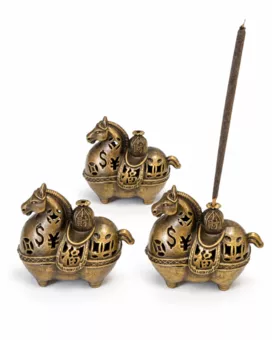 Porta-incenso cavalo 5,3 cm – Lote de 3
