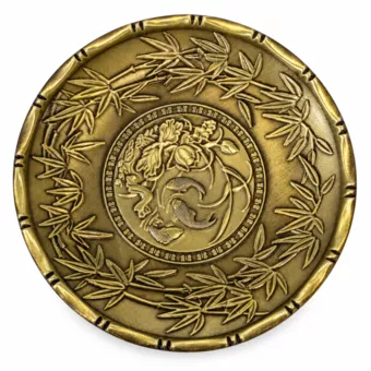 Pratinho para incenso e descanso de copo com decoração de lótus e peixes de 9,3 cm