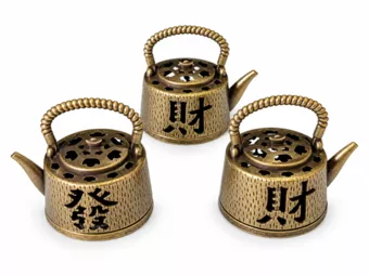 Incensário em forma de bule da sorte 4 cm – Lote de 3