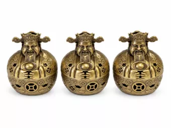 Queimador de incenso Deus da Riqueza 4 cm – Lote de 3