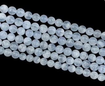 Pérolas Redondas em Fio Água-marinha AA 8–9 mm
