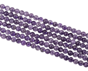 Fio de Contas Redondas de Ametista A 4mm