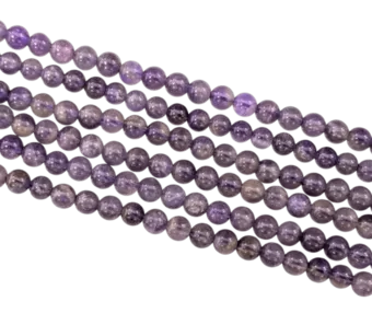 Fio de Contas Redondas de Ametista AB 4mm