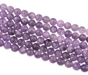 Fio de Contas Redondas de Ametista Lavanda A 10mm