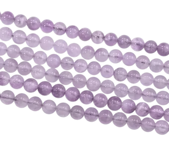 Fio de Contas Redondas de Ametista Lavanda A 6mm