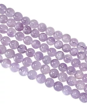 Fio de Contas Redondas de Ametista Lavanda A 8mm