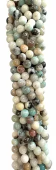 Fio de Contas Redondas de Amazonita Multicolor A 10mm