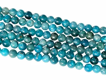 Contas Redondas de Apatita Azul A+ em Fio 5.5mm