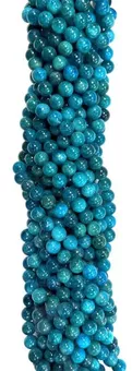 Fio de Contas Redondas de Apatita Azul AA 8 mm