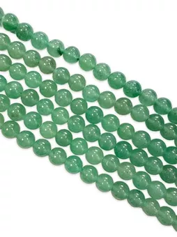Fio de Contas Redondas de Aventurina Verde A 4 mm