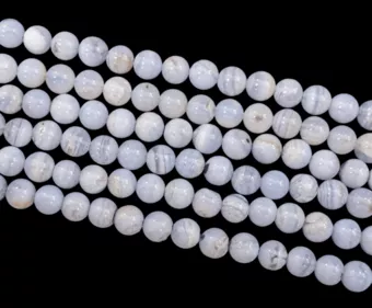 Fita de Calcedônia Azul A contas de 5-6 mm em fio de 40 cm