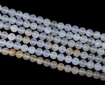 Contas de Calcedónia Azul 8-9mm em arame 40cm