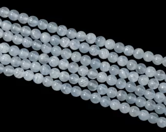 Contas AAA de calcita azul 5,5 mm em fio de 40 cm