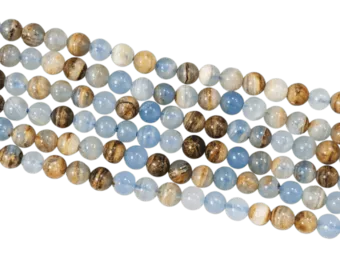 Mistura de Calcita Azul AA 6-7mm em fio de 40cm