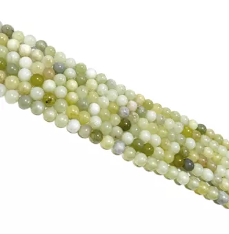 Contas Redondas de Jade Chinês em Fio A 6 mm
