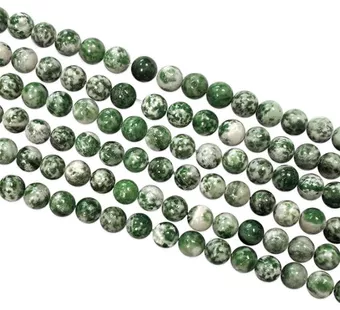 Contas de jade verde 8mm em arame 40cm