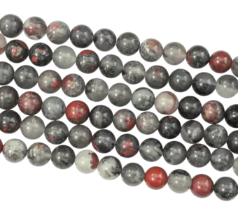Fio de Contas Redondas de Jaspe Heliotrópio Bloodstone A 8mm