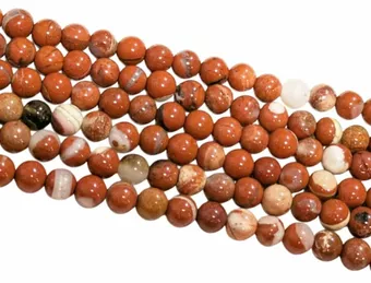 Fio de Contas Redondas Jaspe Vermelho AB 4 mm