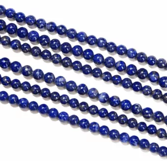Fio de Contas Redondas de Lápis-Lazúli A 4 mm