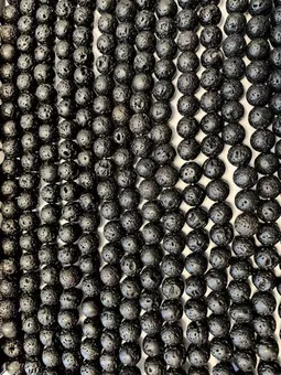 Fio de Contas Redondas de Pedra de Lava A 4mm