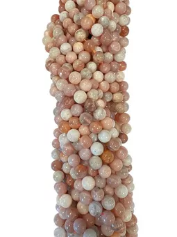 Pedra da lua adularia multicolor contas 6mm em fio 40cm