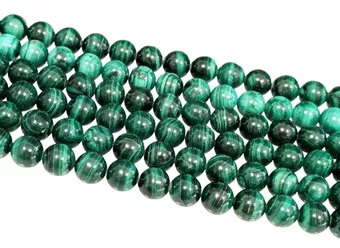 Contas Redondas em Fio Malaquita A 10mm