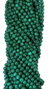 Contas de malaquite AA 4mm em arame 40cm