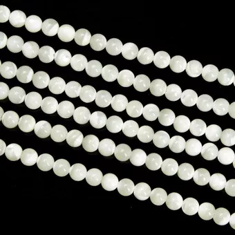 Contas de madrepérola 6mm em arame 40cm