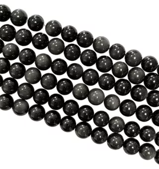 Fio de Contas Redondas de Obsidiana Olho Celestial Rainbow AA 6-7mm