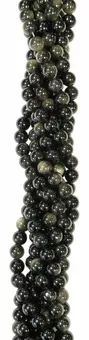 Fio de Contas Redondas de Obsidiana Negra Dourada A 8 mm