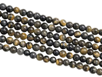 Fio de Contas Redondas de Olho de Falcão 4 mm