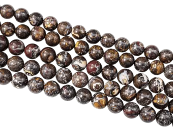 Contas Opal Boulder AA 8-9mm em arame 40cm