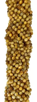 Fio de Contas Redondas de Olho de Tigre Dourado AA 8mm