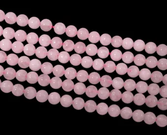 Fio de Contas Redondas de Quartzo Rosa AB 4mm