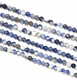 Fio de Contas Redondas de Sodalita AB 4mm