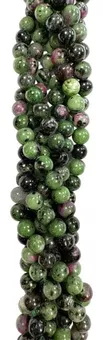 Rubis Zoïsite Contas de 8mm em arame 40cm