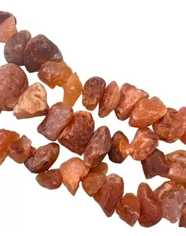 Carnelian A Pedras brutas 13-20mm em arame 40cm