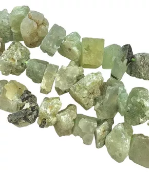 Pedras brutas de Prehnite A 13-20mm em fio de 40cm