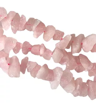 Quartzo Rosa A Pedras em bruto 13-20mm em arame 40cm