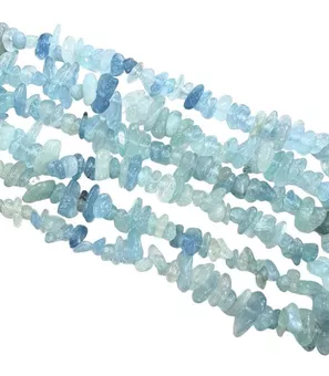Fichas Aquamarine AA 5-8mm em fio 80cm