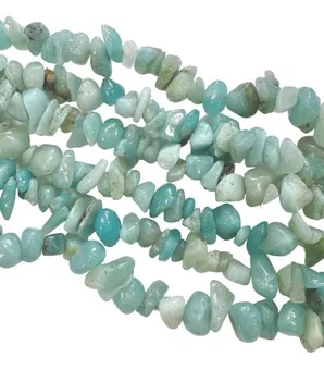 Amazonite A chips 5-8mm em fio 80cm
