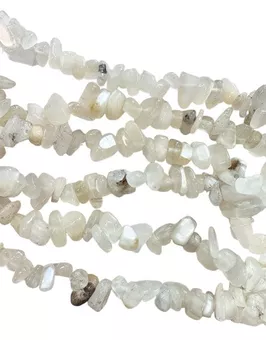 Lascas de pedra da lua branca AA de 5 a 8 mm em fio de 80 cm