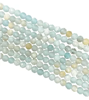 Fio de Contas Facetadas de Amazonita AA 3mm