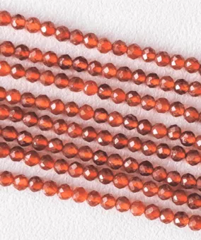 Ágata vermelha facetada 3mm em fio 40cm