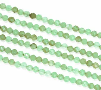 Fio de Contas Facetadas de Aventurina Verde A 3mm